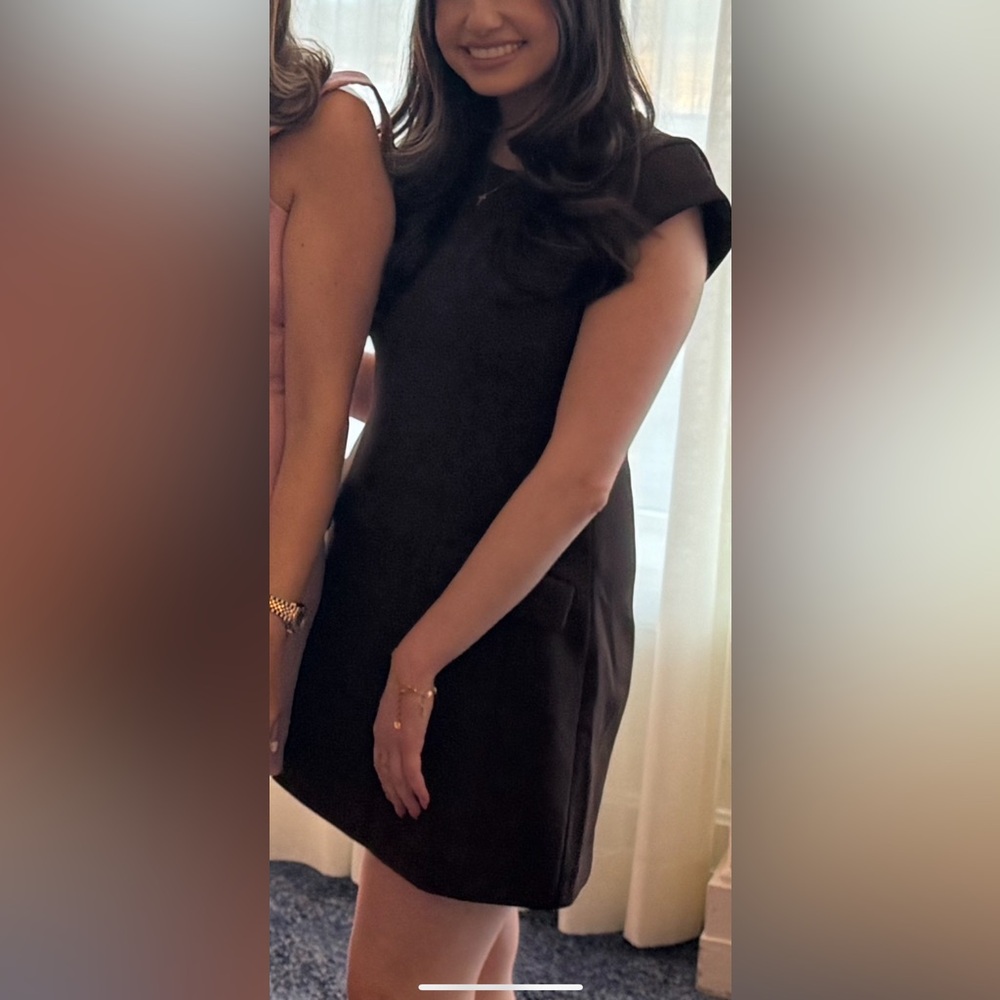 Elegant Brown Cap Sleeve Dress